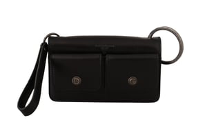 Dolce & Gabbana Zwart Leren Polsband Mini Tas Kaarten Bil Flessen Portemonnee voor Mannen