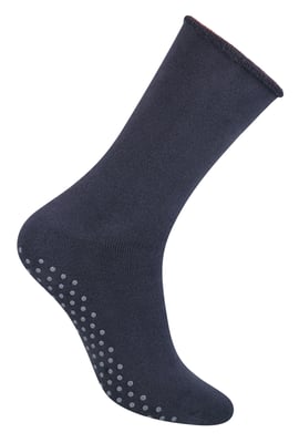 Steven - 1 Paar Heren Katoenen Pantoffelsokken met Antislip Grippers - Houtskool