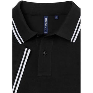Asquith & Fox Heren Klassiek Fit getipt Poloshirt (Zwart/Wit)