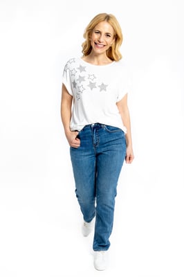 Sterrensprong T-shirt met korte mouwen - Ivoor