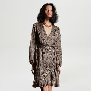 Cross-Heart Effect Dress met dierenprints
