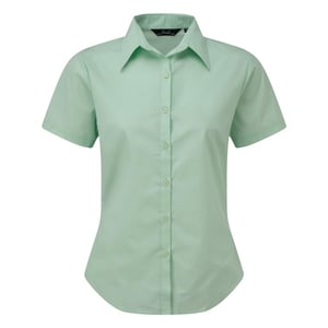Premier Popeline blouse met korte mouwen / Gewoon werkoverhemd (Aqua)