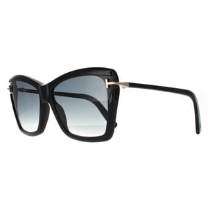 Tom Ford zonnebril leah ft0849 01b glanzende zwarte rookgradiënt