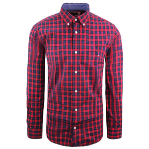 Eden Park Regular Heren Rood Oxford Overhemd