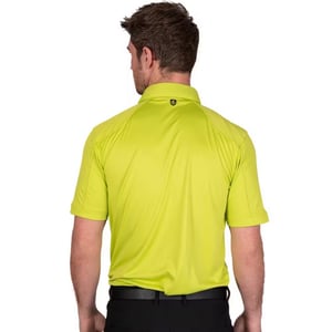 Island Green Heren Gestikt Golf Poloshirt (Kalk)