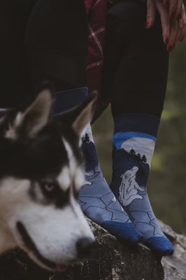 SPOX SOX - Uniseks Wolven Crew Sokken - Heren en Dames Mismatched Sokken - Wolven