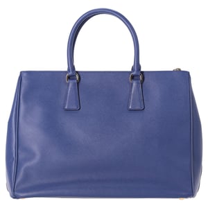 Prada Grote Galleria Handtas in Blauw Saffiano Leer