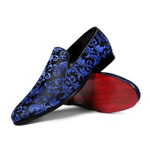 Heren Penny Loafers met Elegante Jacquard Blauw