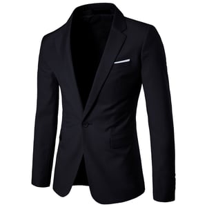 Zwarte casual blazer, slim-fit zakelijke blazer