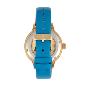 Keizerin Alice Automatisch MOP-horloge met skelet wijzerplaat en lederen band