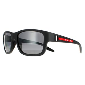 Prada sport zonnebril ps01ws ufk07h grijs rubber donker grijs zilveren spiegel gepolariseerd