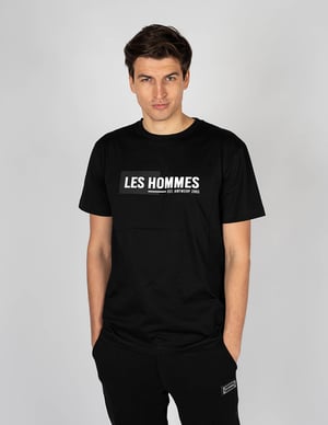 Les Hommes T-shirt Front Logo Mannen zwart
