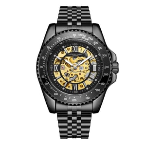 Met de hand gemonteerd, beperkt verkrijgbaar, automatisch Tachymeter Sports Black-horloge van Anthony James