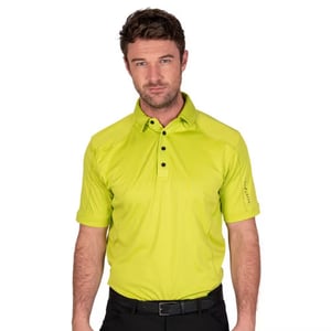 Island Green Heren Gestikt Golf Poloshirt (Kalk)