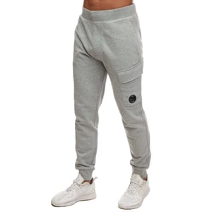Heren-C.P. Company Diagonaal Verhoogde Fleece Cargo Sweatpants in Grijs