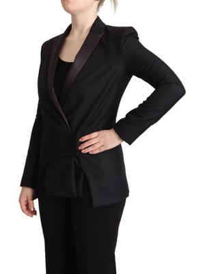 Costume National Zwart Lange Mouwen Dubbelknoop Damesjas