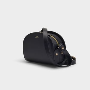 Zwart Demi-Lune Mini-tasje van glad kalfsleer