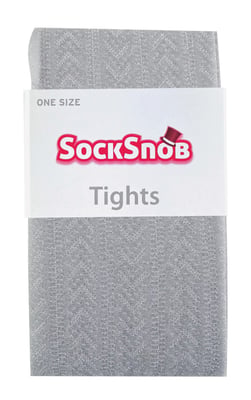 Glinsterende panty voor dames | Chevron-patroon - Wit & Silver (Chevron)