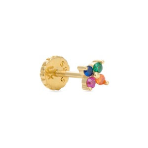 Piercing Luxenter, Phanvi Sterling Zilver 925 en Multicolour Zirkonia afgewerkt in 18 karaat geel goud
