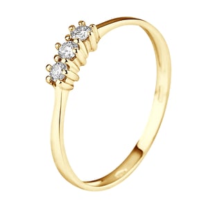 Ring TRILOGIE Diamonds 0,15 Cts riek 18 karaats geel goud