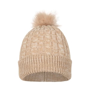 Mountain Warehouse Dames/Dames Pom Pom Faux Fur gevoerde muts (Beige)