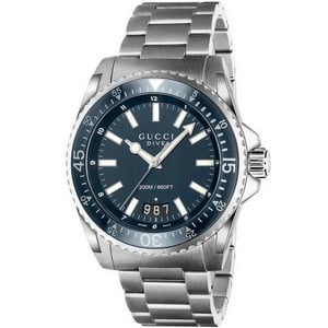 Gucci YA136203 Duik Blauw Wijzerplaat Roestvrij Staal Herenhorloge