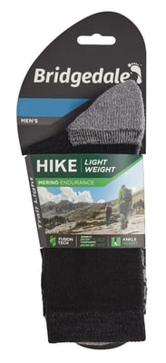 Bridgedale - Heren Hiking Lichtgewicht Merinowollen Sokken - Zwart / Zilver