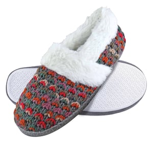 Dunlop - Dames Schattige Fluffy Pluche Winter Warme Luxe Comfort Gehaakte Huisslippers