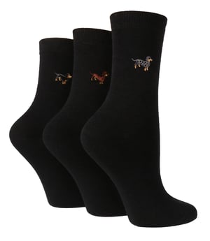 Wild Feet - Set van 3 sokken van geborduurd katoen voor dames - Kuiltje