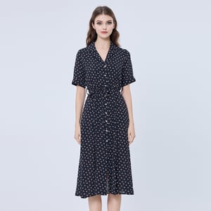 Retro print shirt-jurk
