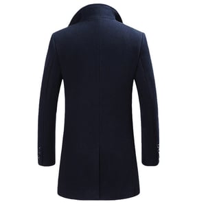 Allthemen herenwollen jas winter zakelijk slim fit reversjas grijs