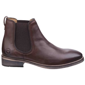 Cotswold Heren Corsham Town Leather Pull On Casual Chelsea Ankle Boots (Donkerbruin)