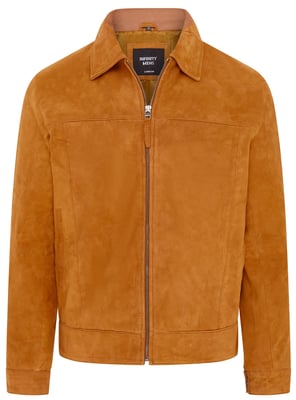 Heren bruin retro klassiek suède Harrington bikerjack - Bryne