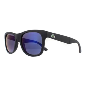 Lacoste rechthoek unisex mat zwart blauw gradiënt vouw zonnebril