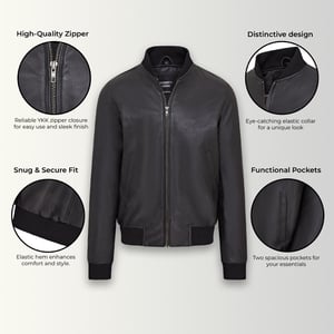 Heren zacht leer MA-1 Varsity bomberjack