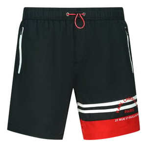 Karl Lagerfeld Strandkleding Rue Street Kleurblok Logo Zwarte Zwemshorts