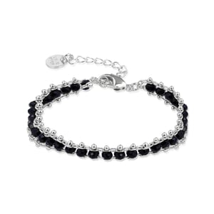 Luxenter 925 Sterling Zilveren Armband met Gerhodineerd Zwart Kristal - Lailai