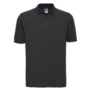 Russell Heren 100% Katoenen Korte Mouw Poloshirt (Zwart)