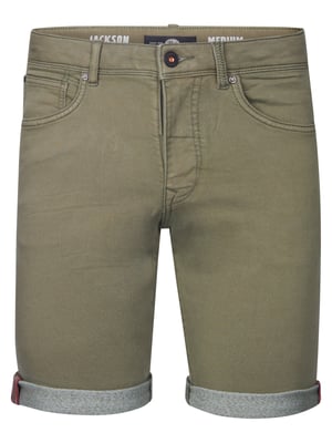 Petrol Industries - Heren Jackson Gekleurde Denim Short Coconut - Groen