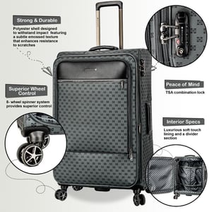 Grijze uitbreidbare reisbagage Sterke softshell-koffers