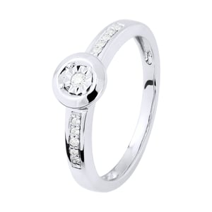 Diamond Solitaire ondersteund 0070 Cts Illusion 1 Ct wit goud