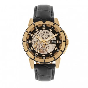 Reign Philippe Automatische Skeleton Leerband Horloge
