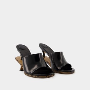 Les Doubles muiltjes sandalen - Jacquemus - Leer - Zwart