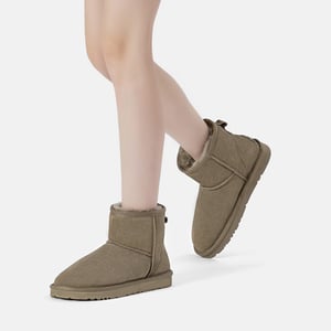 EVER AU Dames Leren Korte Laarzen - Ostrich