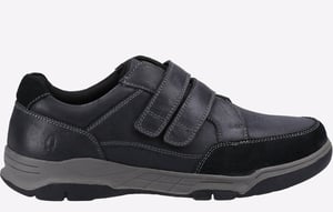 Hush Puppies Fabian Double Strap Leren Zwarte Heren Loafers