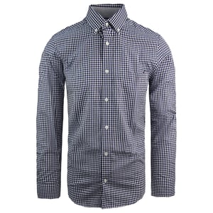 Eden Park Parijs Vichy Heren Blauw Oxford Overhemd