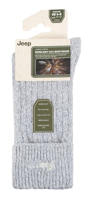 Dames Turn Cuff Sokken | Jeep | Wandelsokken Dames, Comfortabele Prestaties Polyester Sokken - Slate / Wit