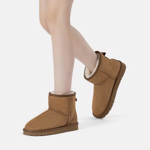 EVER AU Dames Leren Korte Laarzen - Ostrich
