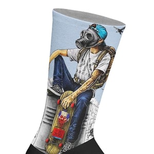 Lange uniseks sokken met elastische print