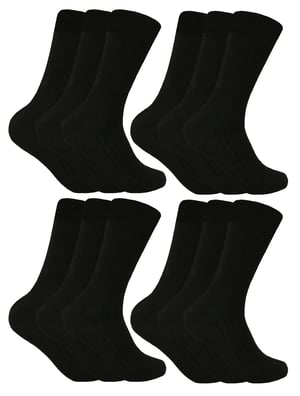 Sock Snob - 12 paar wollen laarzensokken voor heren - Zwart